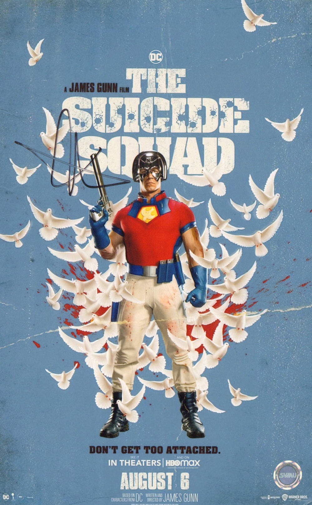 John Cena as Peacemaker in The Suicide Squad (SWAU) Signed 11x17 Mini Poster