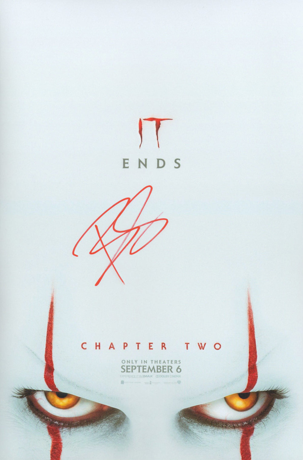Bill Skarsgård as It / Pennywise The Dancing Clown in Stephen King's IT Signed 12x18 Mini Poster