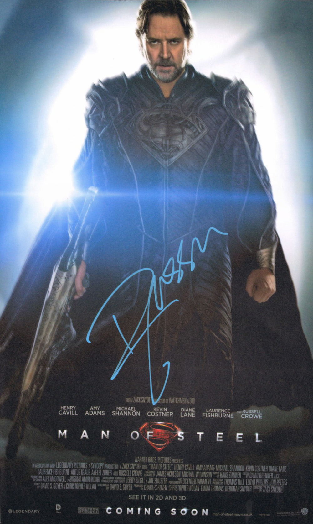 Russell Crowe as Jor-El in Superman: Man of Steel Signed 11x17 Mini Poster