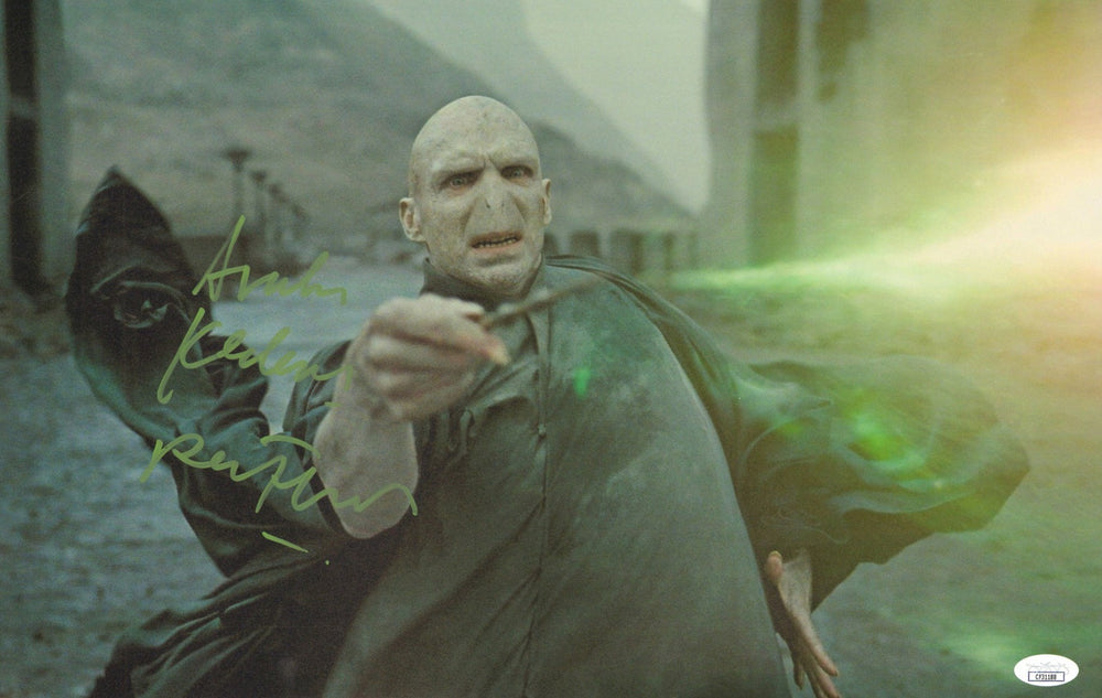 Ralph Fiennes as Lord Voldemort in Harry Potter & The Deathly Hallows Part 2 (JSA) Signed 11x17 Photo with Quote