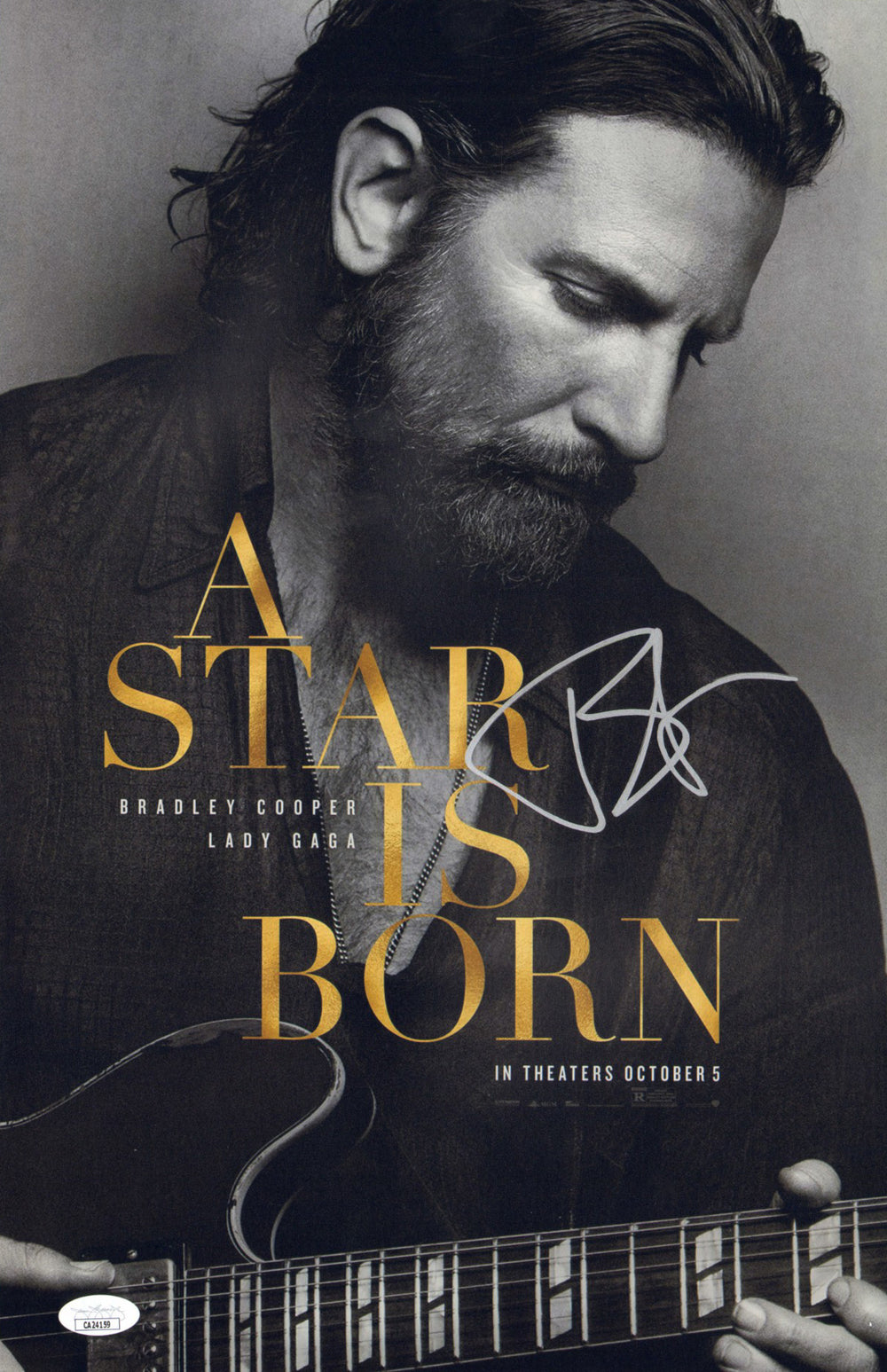Bradley Cooper as Jackson Maine in A Star Is Born (JSA) Signed 11x17 Mini Poster