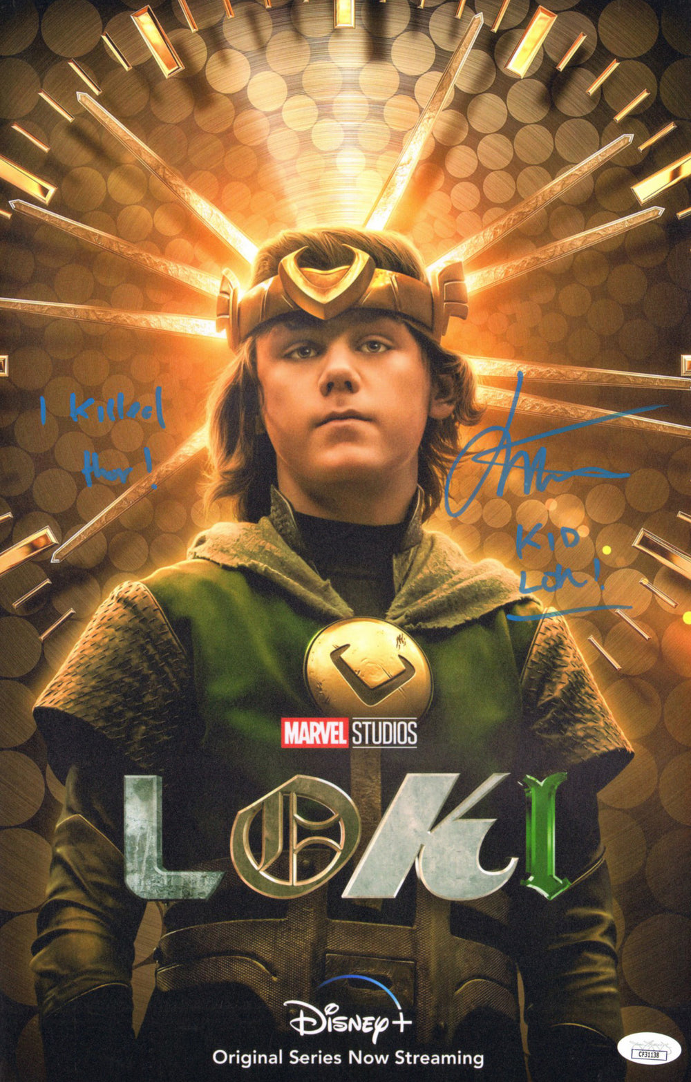Jack Veal as Kid Loki in Loki (JSA) Signed 11x17 Mini Poster with Character Name & Quote