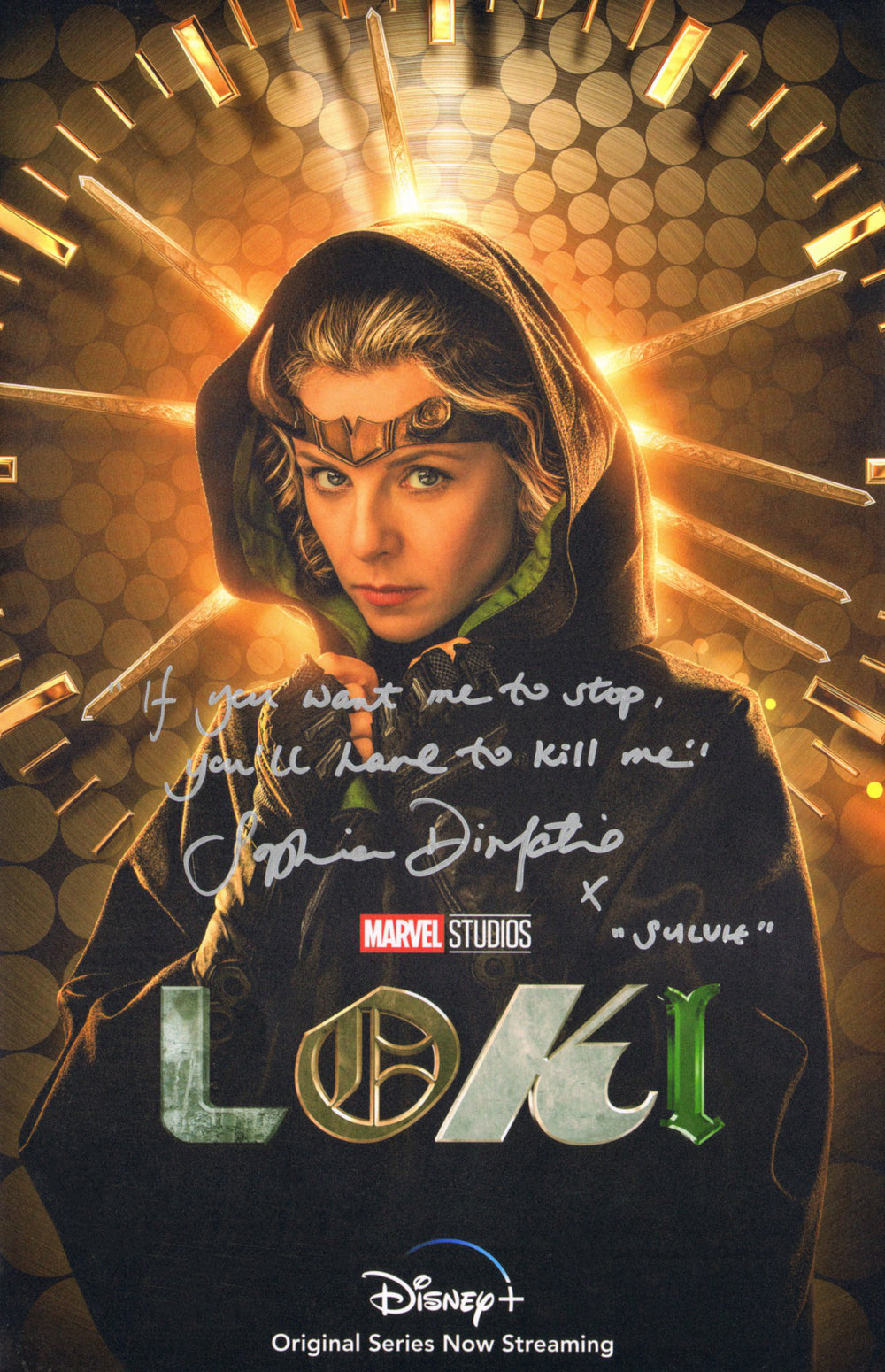 Sophia Di Martino as Sylvie in Loki Signed 11x17 Mini Poster with Character Name & Quote
