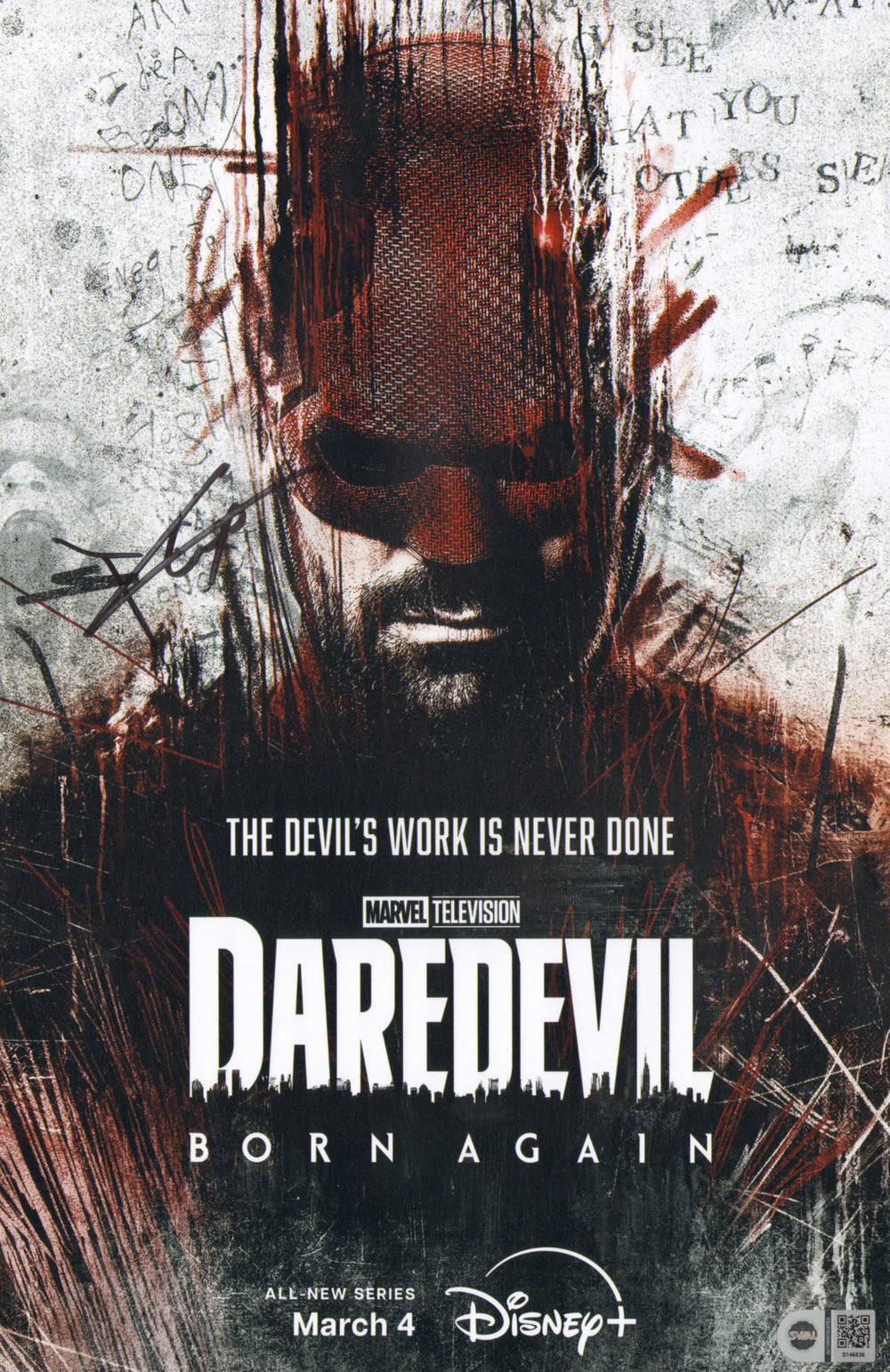 Charlie Cox as Matt Murdock / Daredevil in Daredevil: Born Again (SWAU) Signed 11x17 Mini Poster