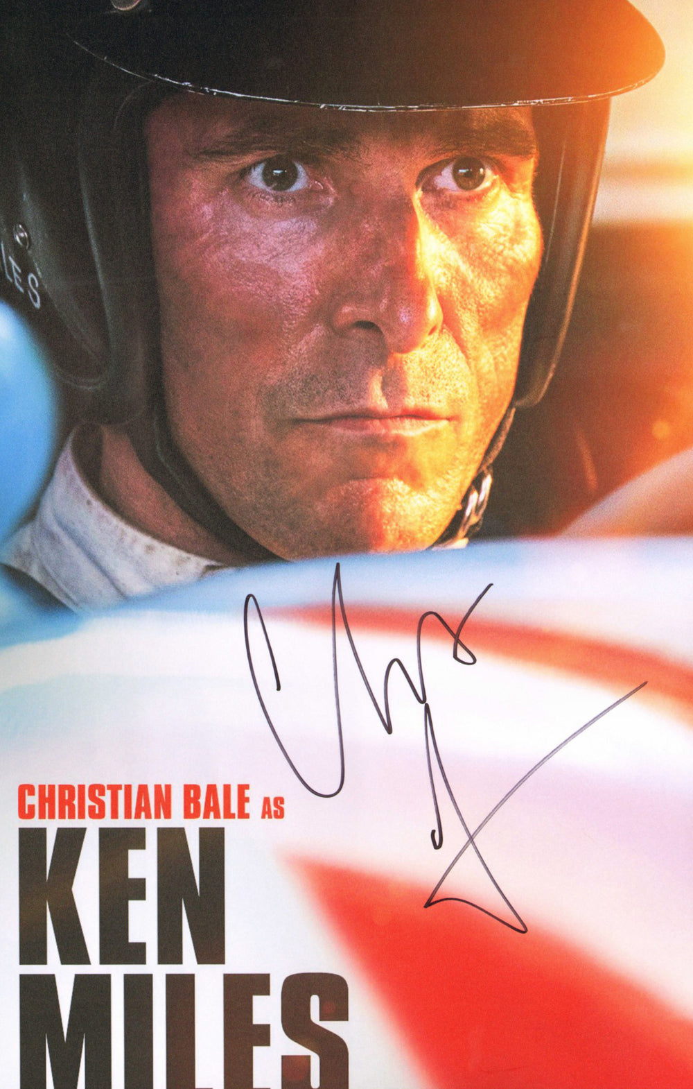 Christian Bale as Ken Miles in Ford v Ferrari Signed 11x17 Mini Poster