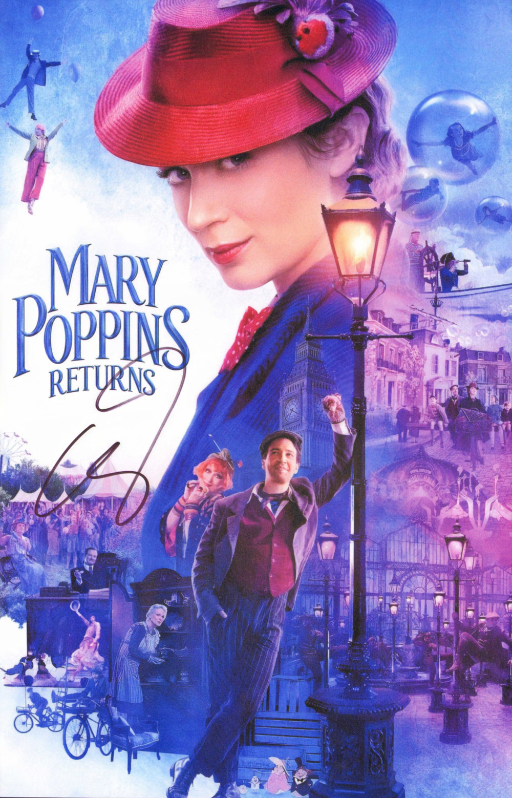 Emily Blunt as Mary Poppins in Disney's Mary Poppins Returns Signed 11x17 Mini Poster