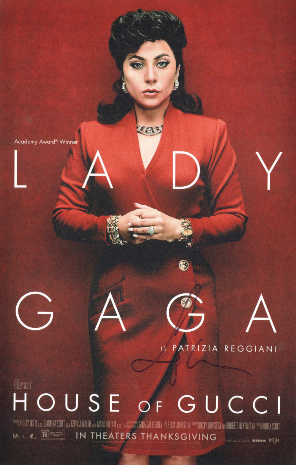 Lady Gaga as Patrizia Reggiani in House of Gucci Signed 11x17 Mini Poster