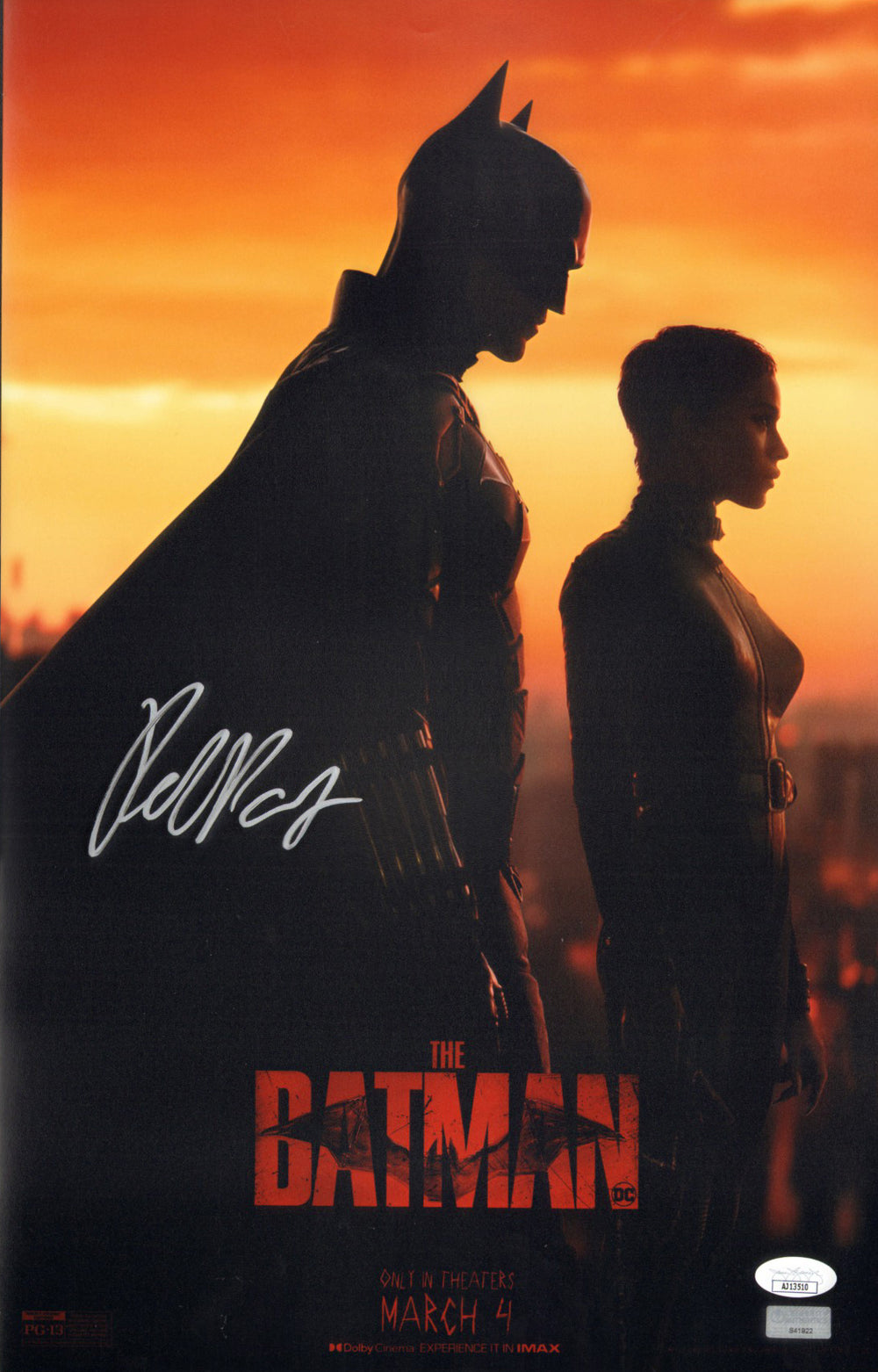 Robert Pattinson as Batman in The Batman (Celebrtity Authentics / JSA) Signed 11x17 Mini Poster