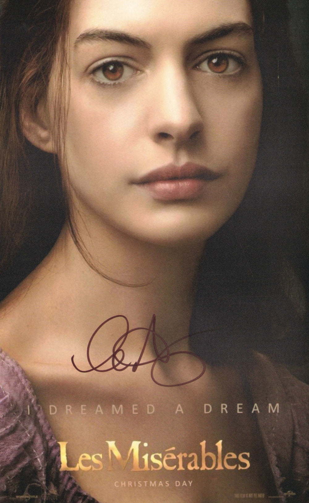 Anne Hathaway as Fantine in Les Misérables Signed 11x17 Mini Poster