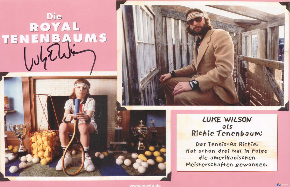 Luke Wilson as Richie Tenenbaum in The Royal Tenenbaums Signed 11x17 Photo