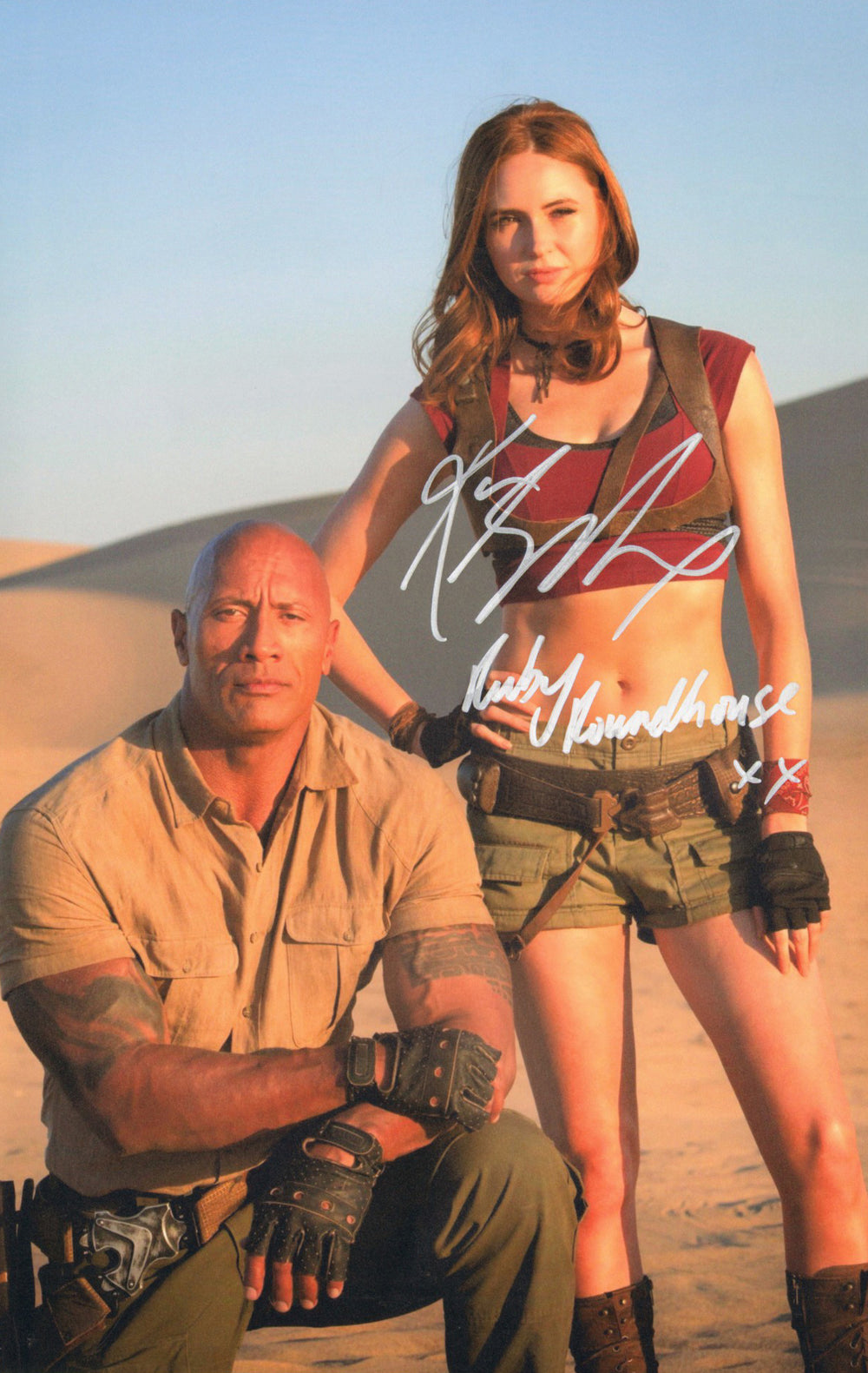 Karen Gillan as Ruby Roundhouse in Jumanji Signed 11x17 Photo with Character Name