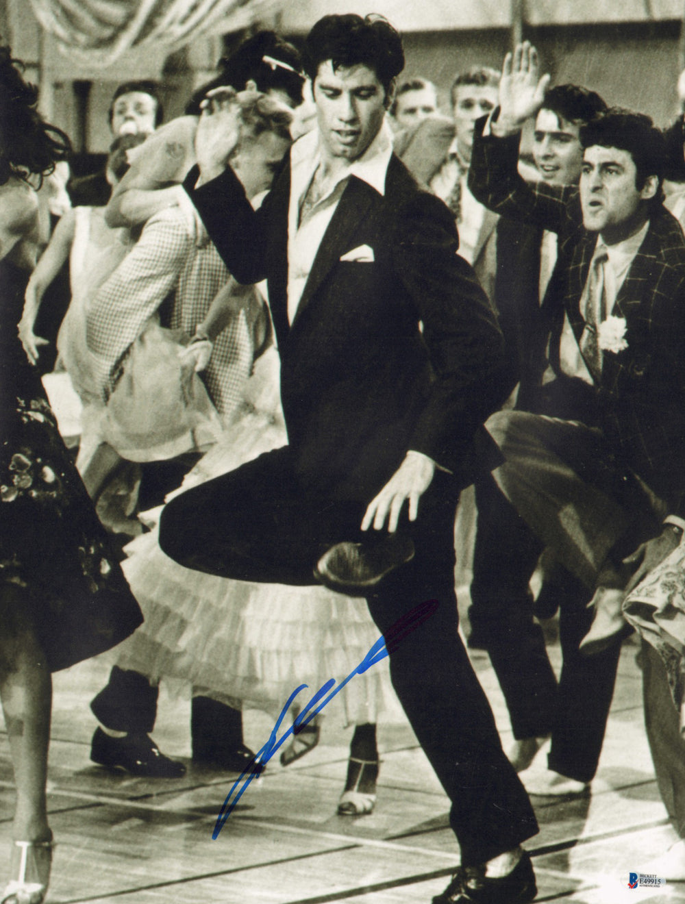 John Travolta as Danny Zuko in Grease (Beckett) Signed 16x20 Photo