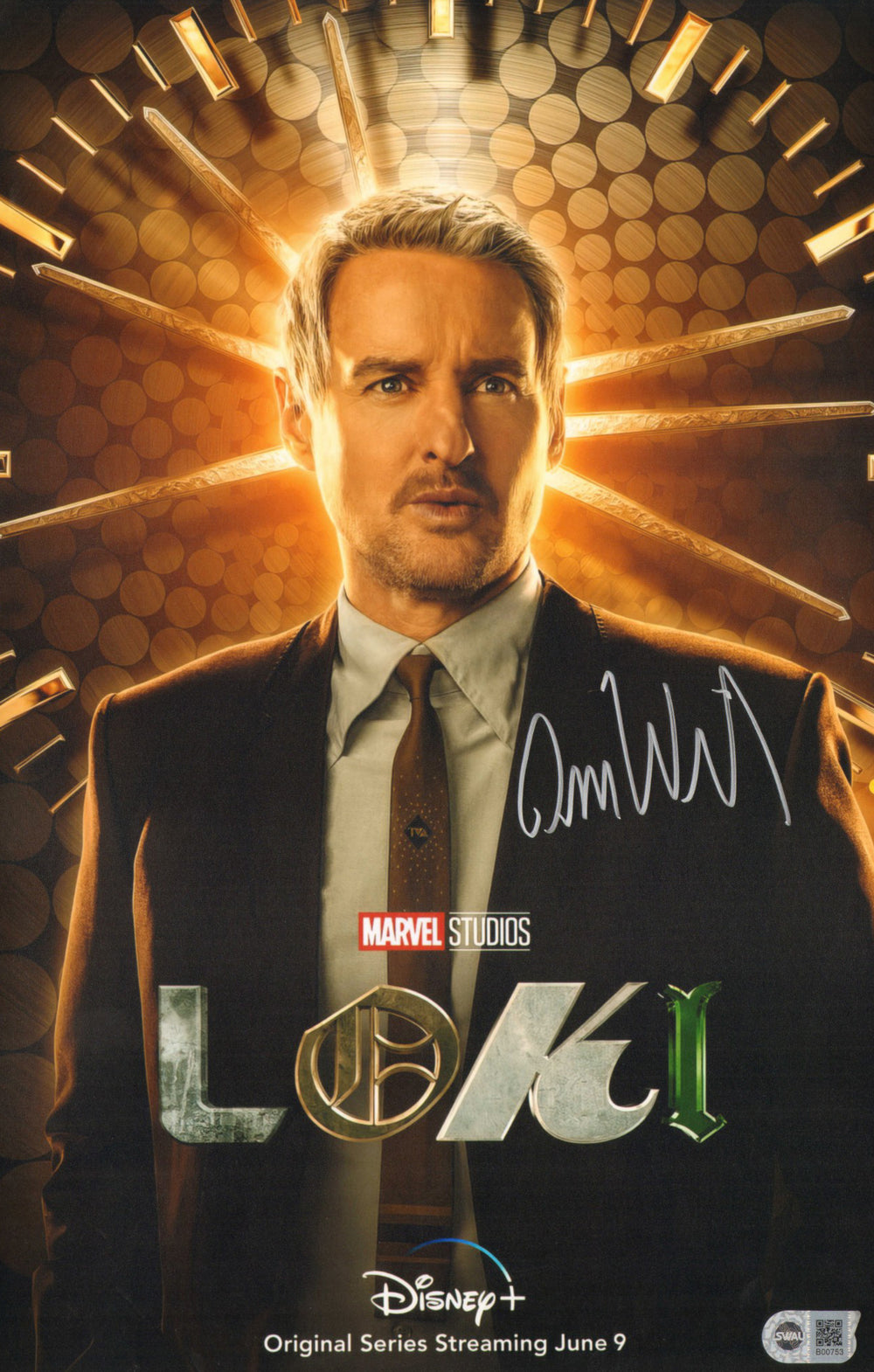 Owen Wilson as Mobius M. Mobius in Loki (SWAU) Signed 11x17 Mini Poster