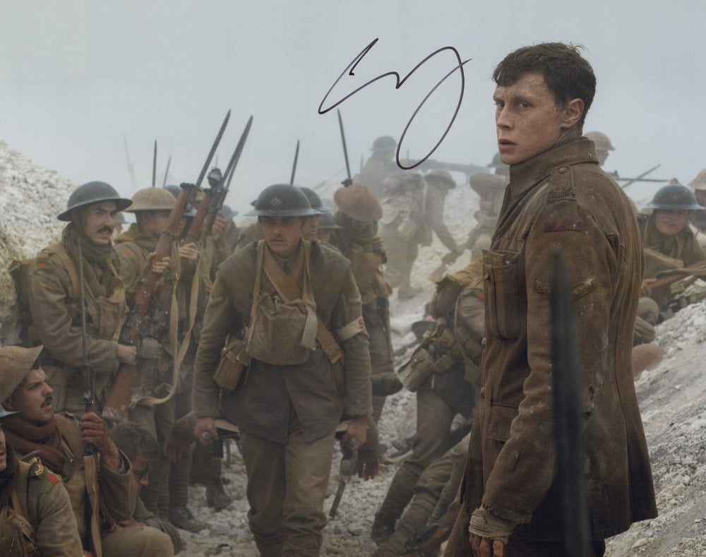 George MacKay as Lance Corporal Schofield in 1917 Signed 16x20 Photo