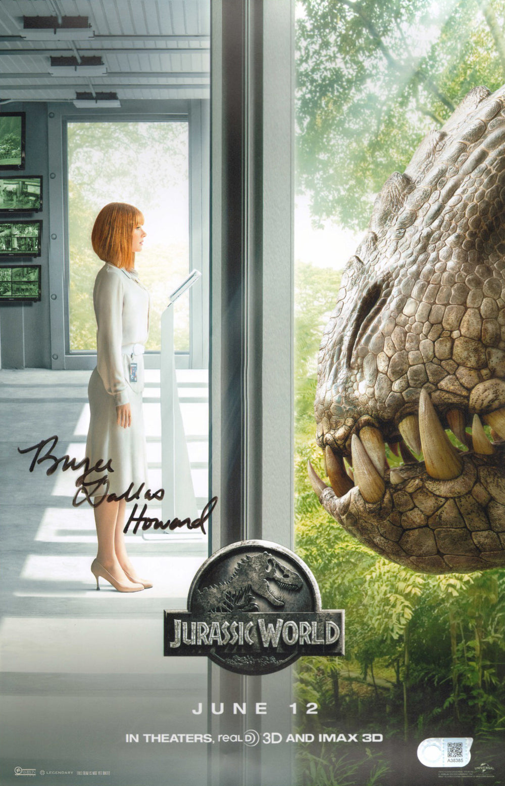 Bryce Dallas Howard as Claire Dearing in Jurassic World (SWAU) Signed 11x17 Mini Poster