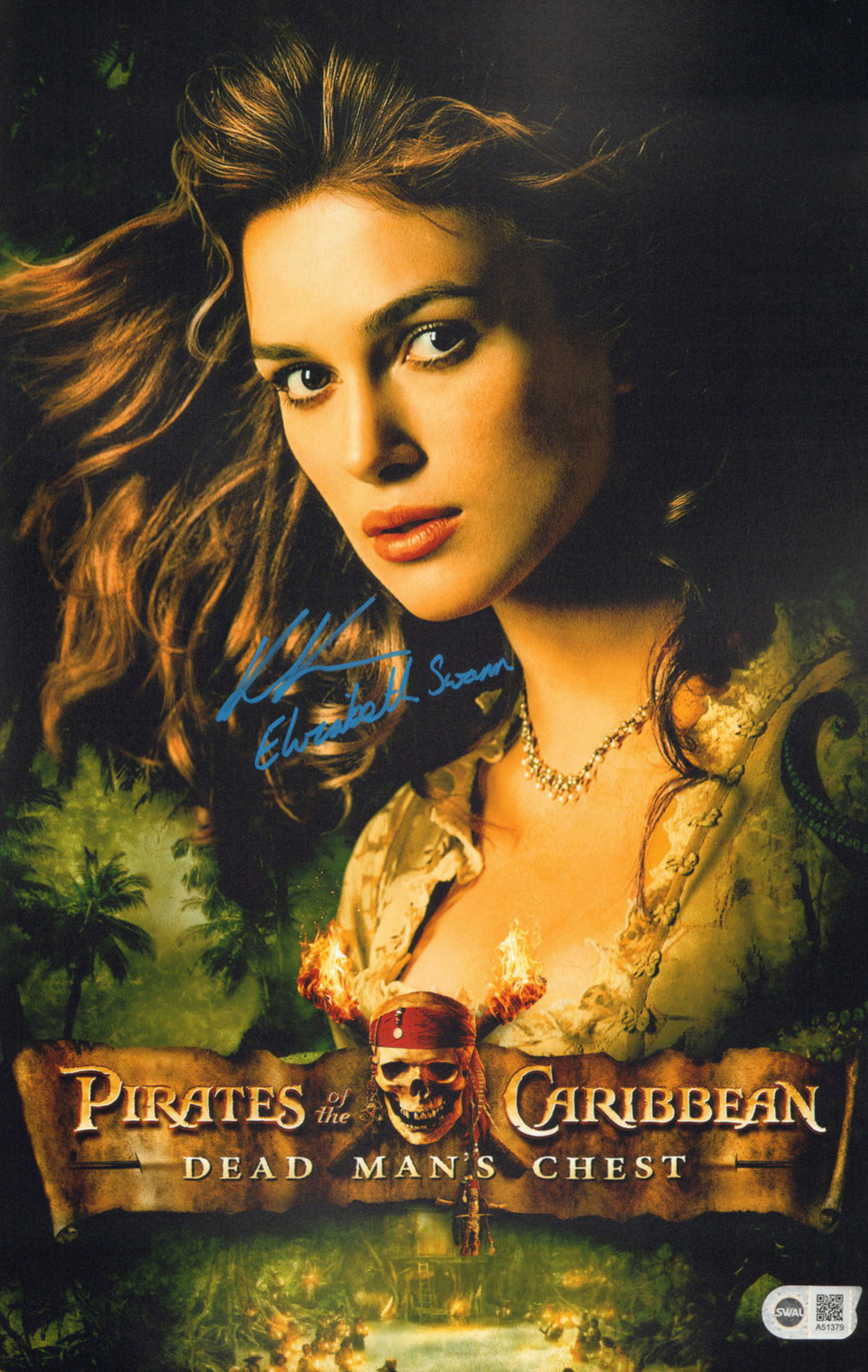 Keira Knightley as Elizabeth Swann in Pirates of the Caribbean: Dead Man's Chest (SWAU) Signed 11x17 Mini Poster with Character Name