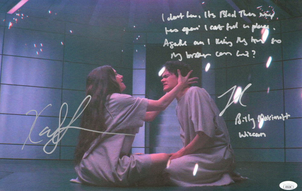 Joe Locke as Wiccan & Kathryn Hahn as Agatha Harkness in Agatha All Along (JSA) Signed 11x17 Photo with Character Name & Quote