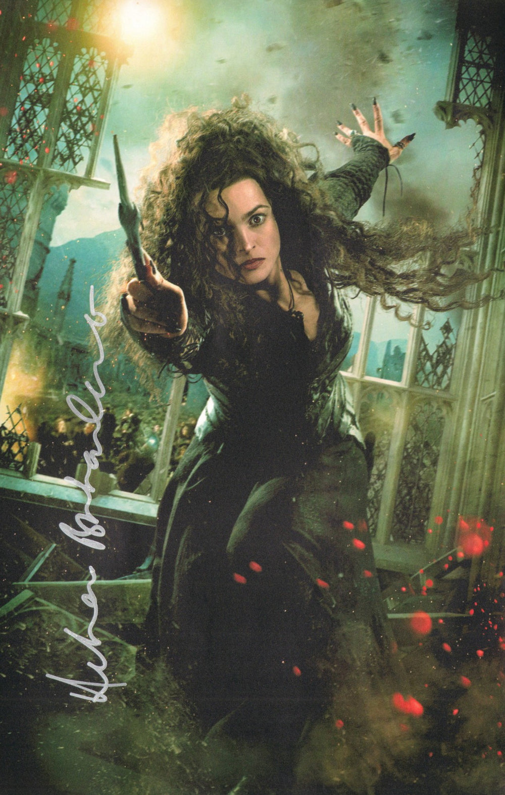 Helena Bonham Carter as Bellatrix Lestrange in Harry Potter & The Deathly Hallows Part 2 Signed 11x17 Photo