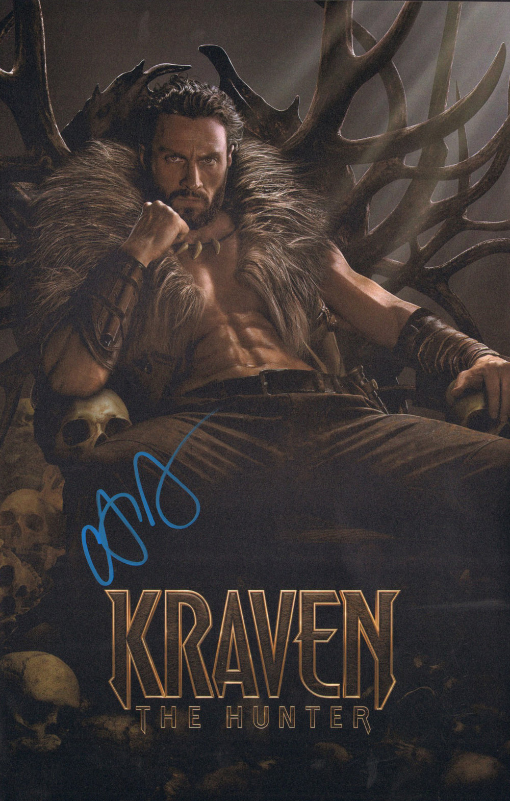 Aaron Taylor-Johnson as Sergei Kravinoff in Kraven the Hunter Signed 11x17 Mini Poster