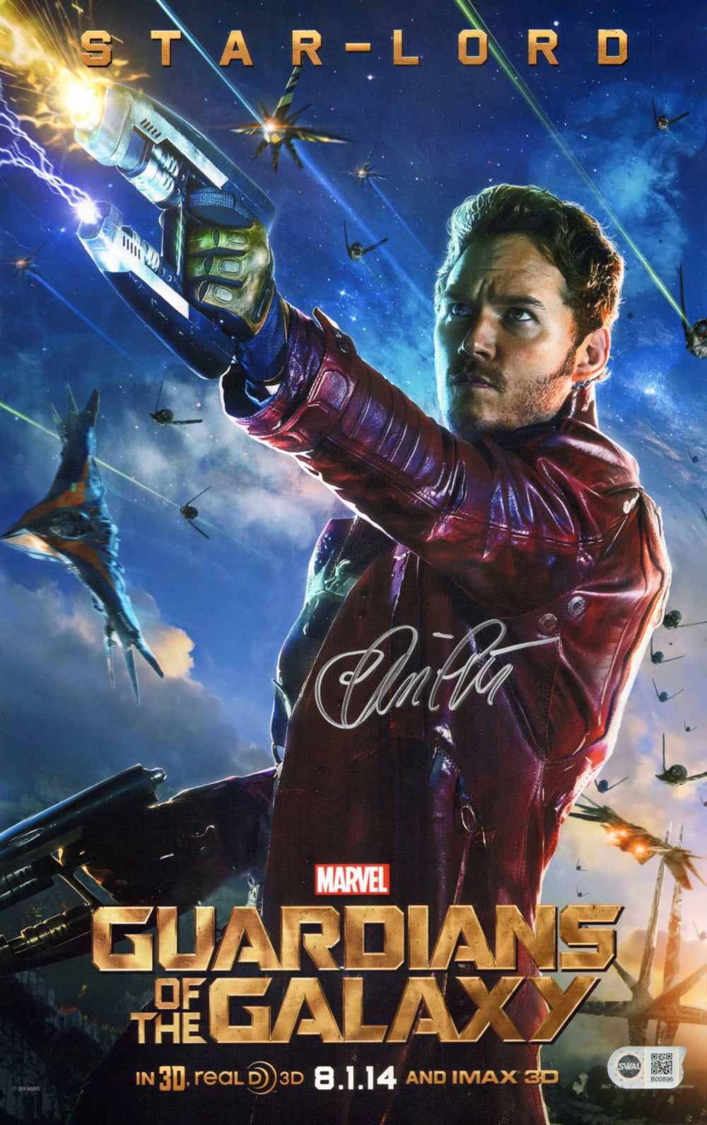 Chris Pratt as Star-Lord in Guardians of the Galaxy (SWAU) Signed 11x17 Mini Poster