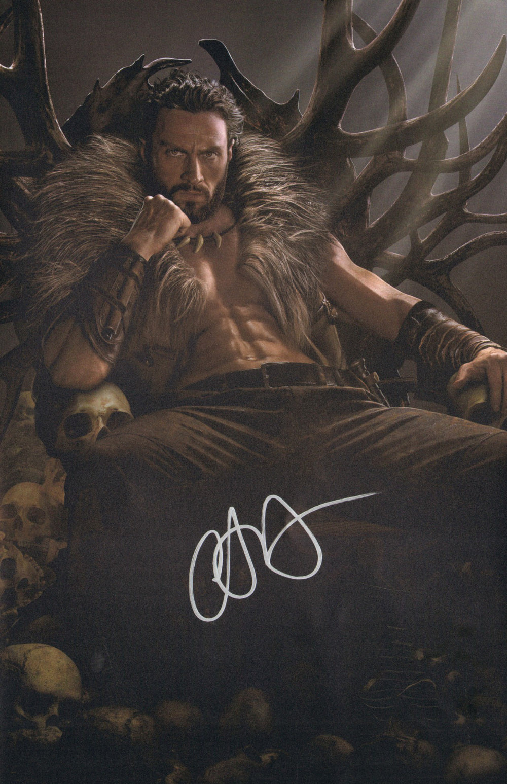 Aaron Taylor-Johnson as Sergei Kravinoff in Kraven the Hunter Signed 11x17 Photo