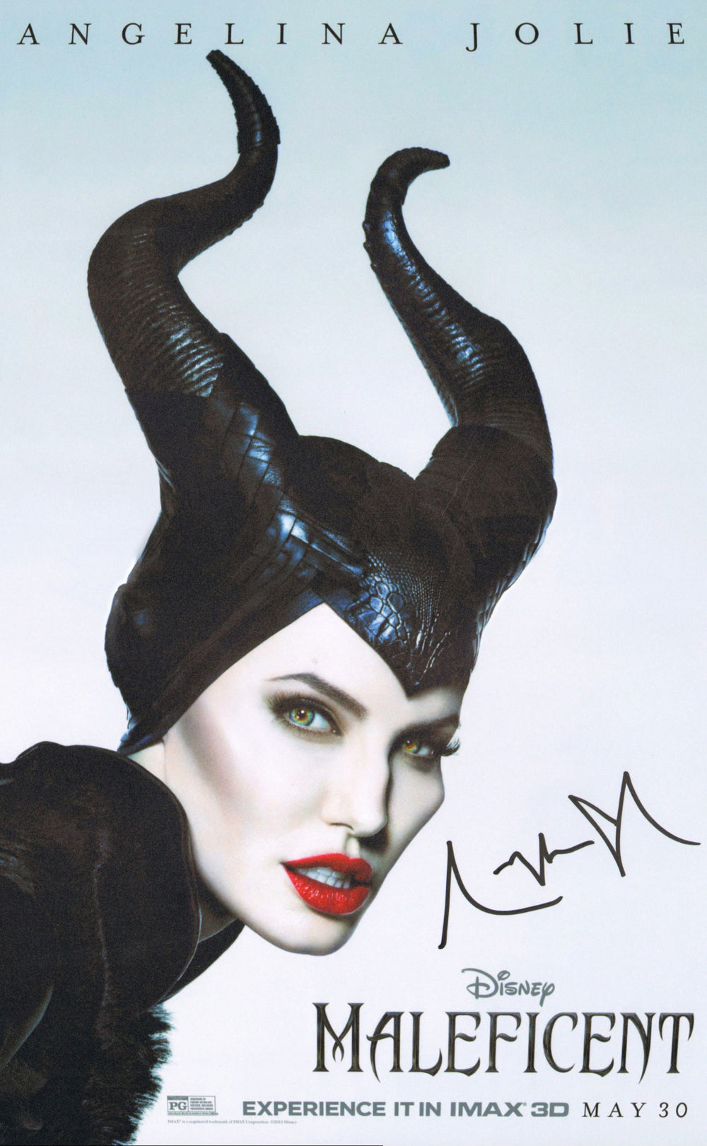 Angelina Jolie as Maleficent in Disney's Maleficent Signed 12x18 Mini Poster