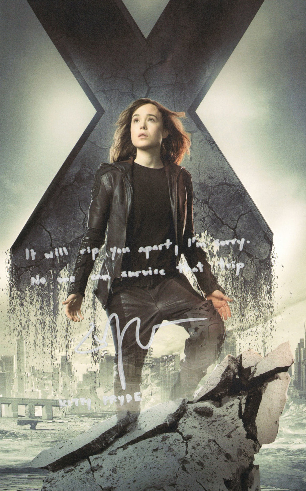 Elliot Page as Kitty Pryde in X-Men: Days of Future Past Signed 11x17 Photo with Character Name & Quote