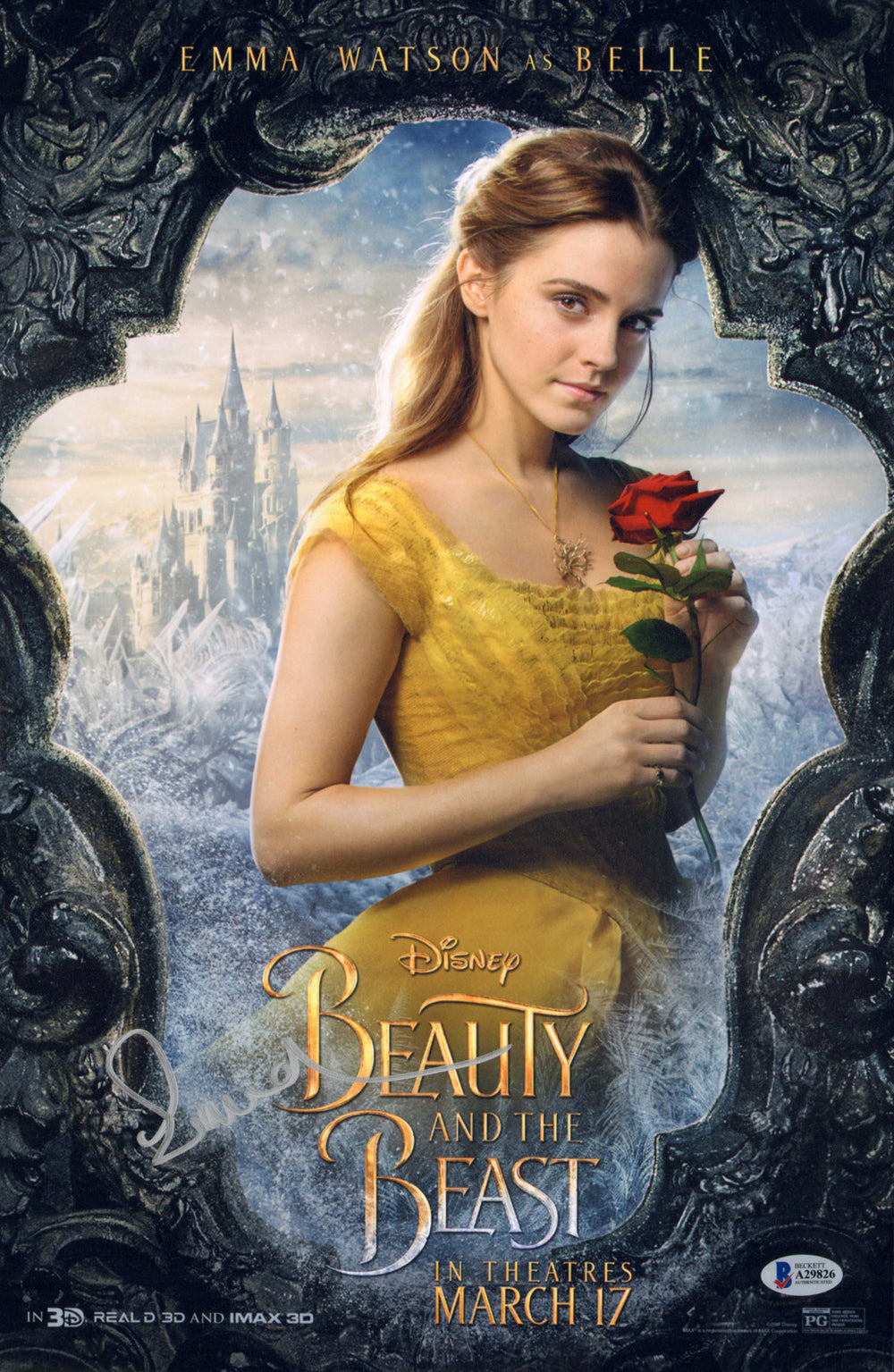 Emma Watson as Belle in Beauty and the Beast (Beckett) Signed 11x17 Mini Poster