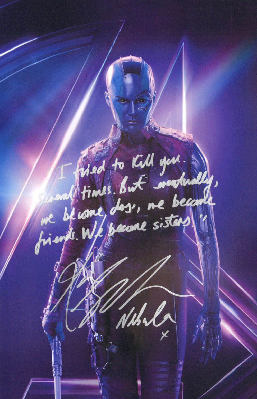 Karen Gillan as Nebula in Avengers: Infinity War Signed 11x17 Photo with Character Name & Quote