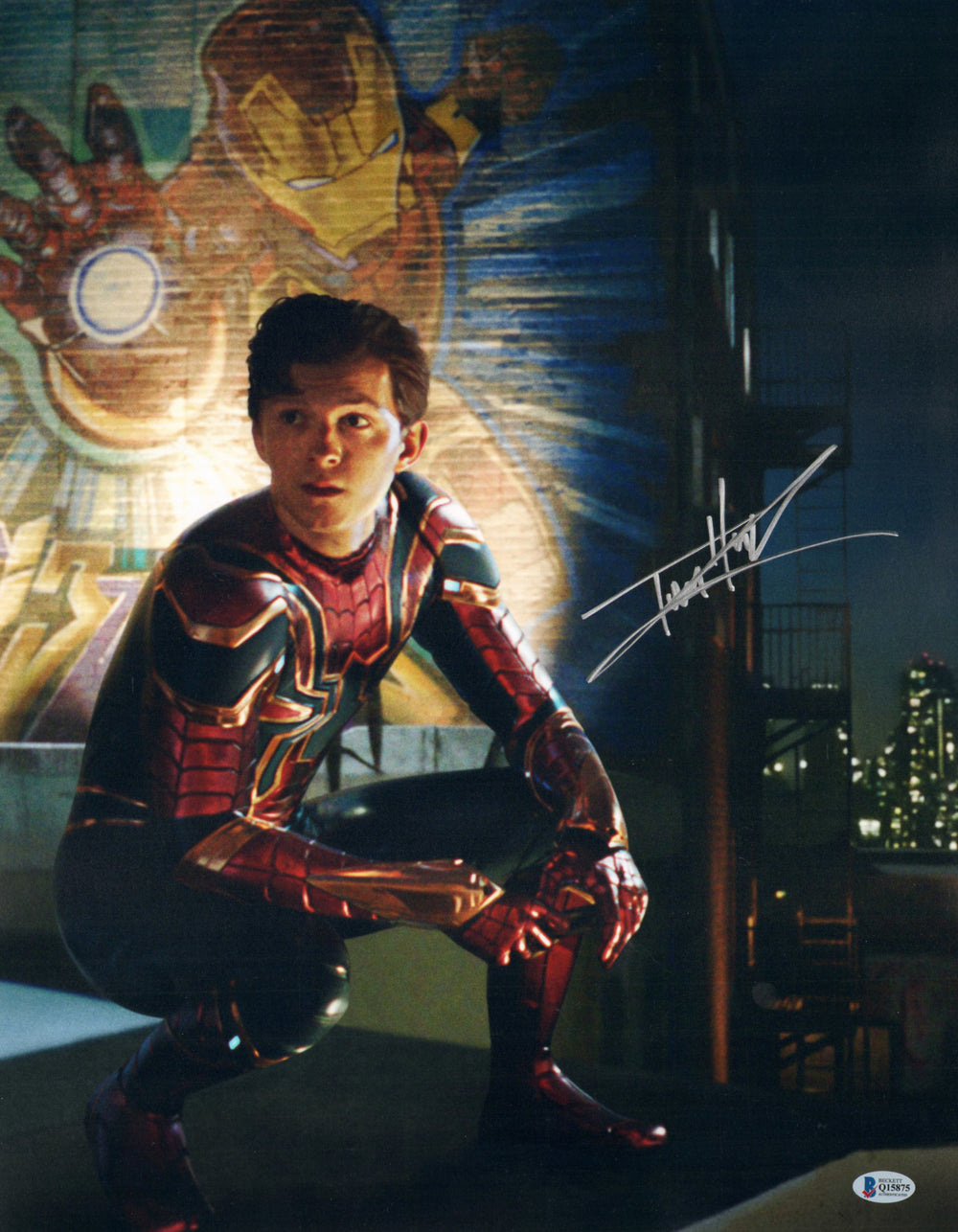 Tom Holland as Spider-Man in Spider-Man: Far From Home (Beckett) Signed 16x20 Photo