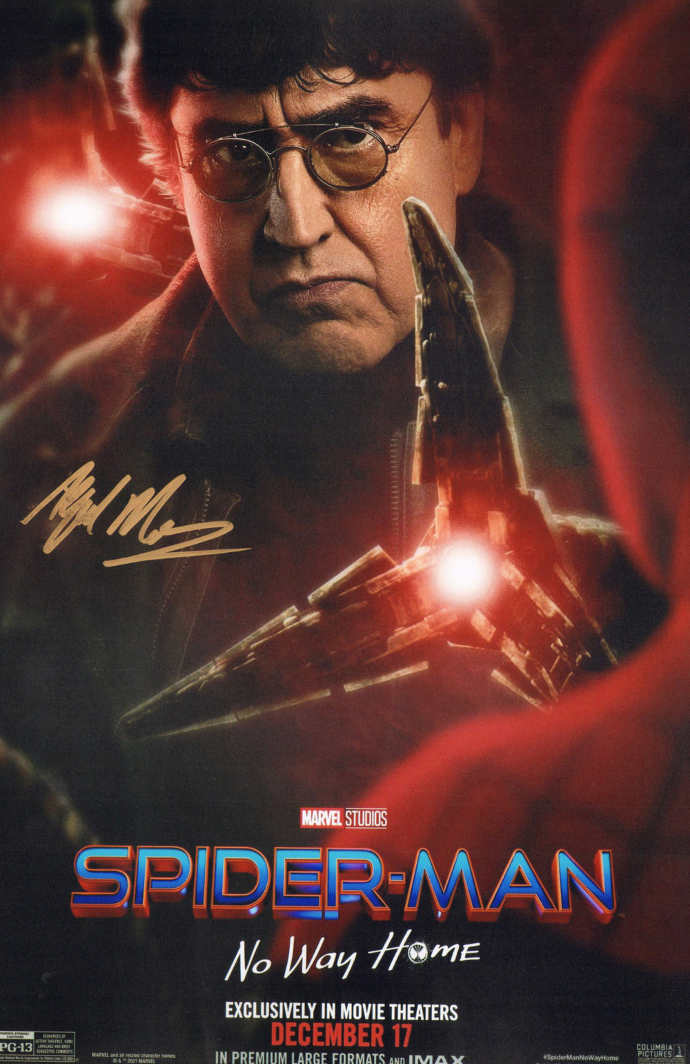 Alfred Molina as Doctor Octopus in Spider-Man: No Way Home Signed 11x17 Mini Poster