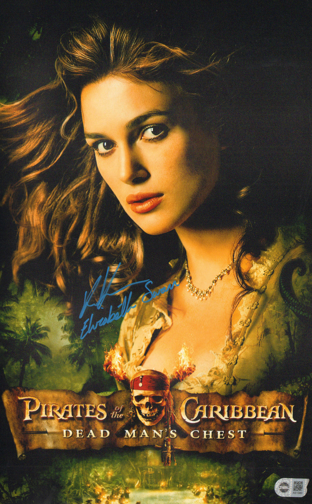 Keira Knightley as Elizabeth Swann in Pirates of the Caribbean: Dead Man's Chest (SWAU) Signed 11x17 Mini Poster