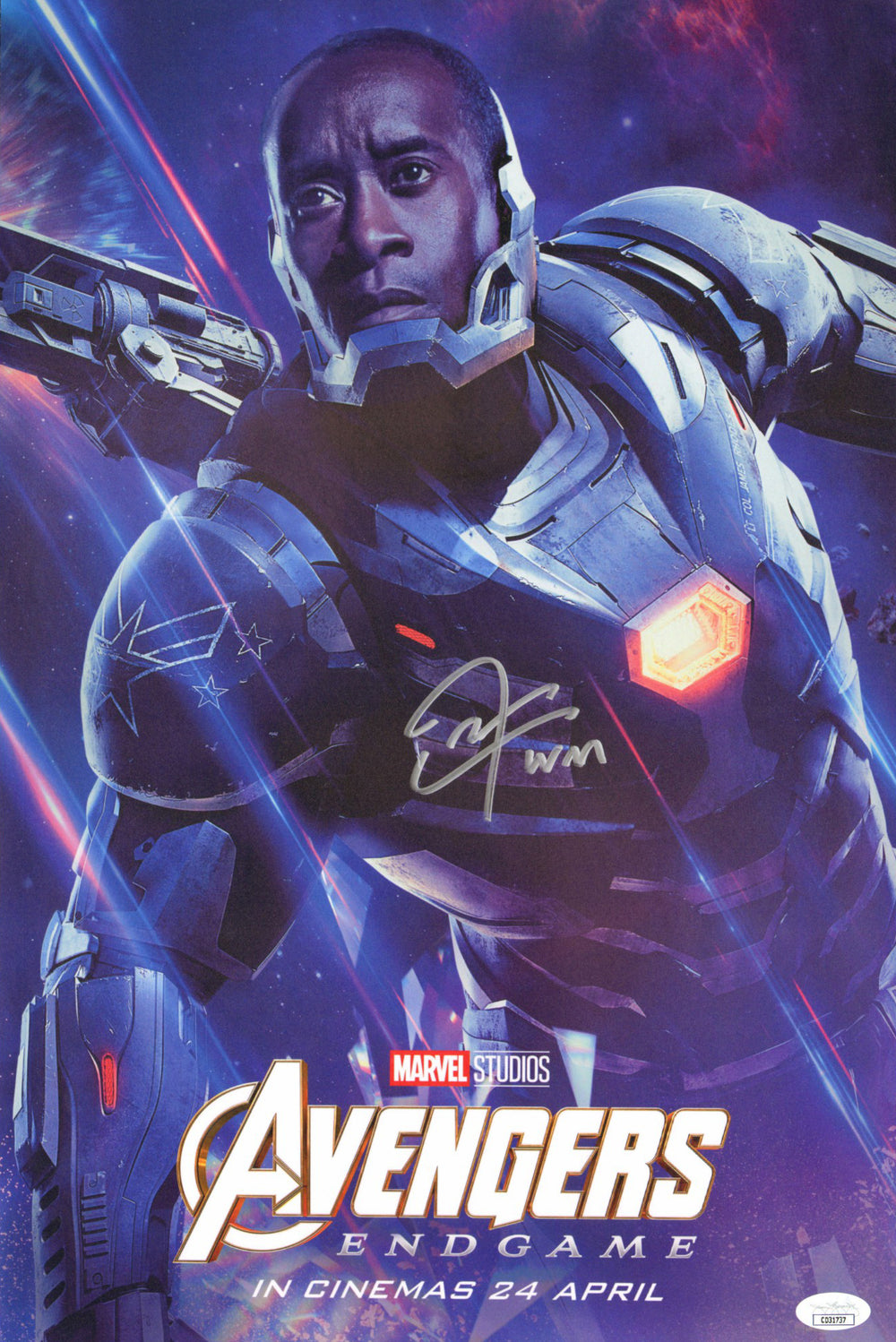 Don Cheadle as James Rhodes / War Machine in Avengers: Endgame (JSA) Signed 11x17 Mini Poster