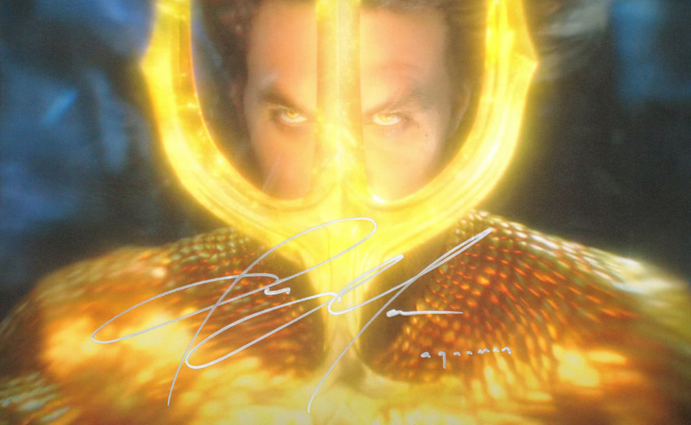 Jason Momoa as Aquaman in Aquaman Signed 11x17 Photo with Character Name