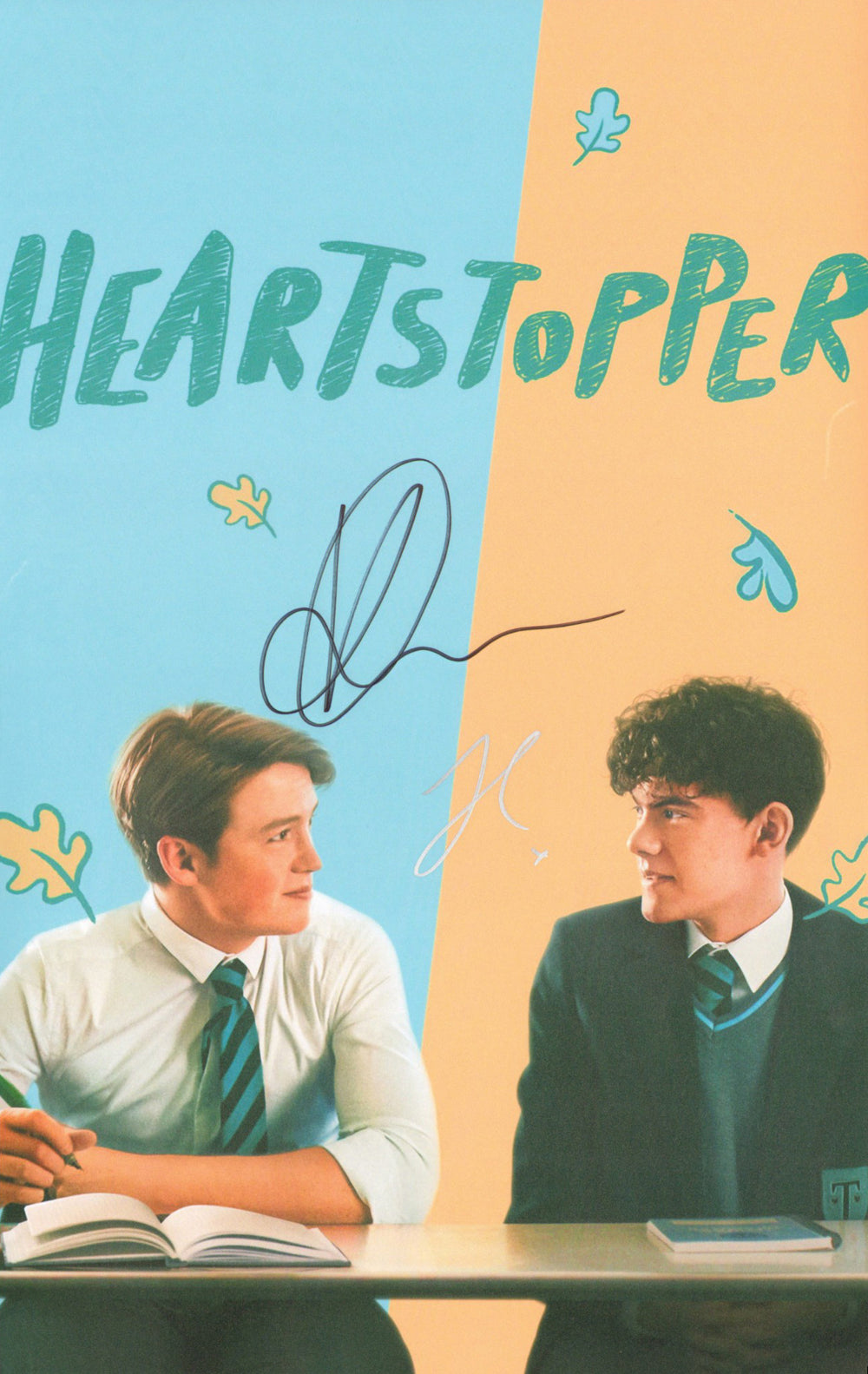 Joe Locke as Charlie Spring & Kit Connor as Nick Nelson in Heartstopper Signed 11x17 Mini Poster
