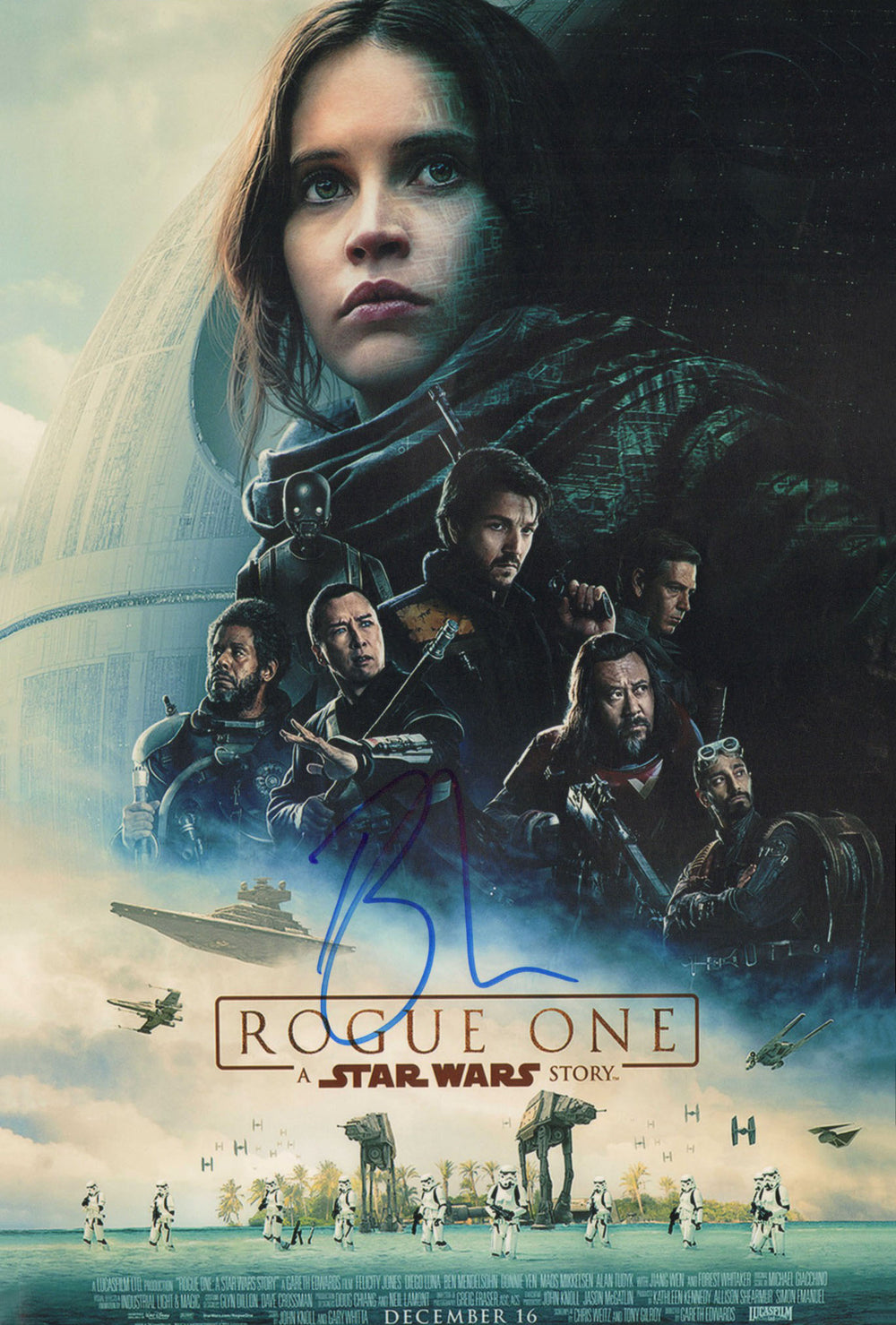 Ben Mendelsohn Director of Rogue One: A Star Wars Story Signed 12x18 Mini Poster