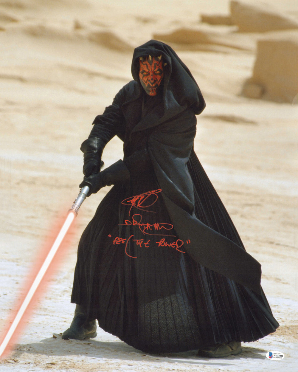 Ray Park as Darth Maul in Star Wars Episode I: The Phantom Menace (Beckett) Signed 16x20 Photo with Character Name & Quote