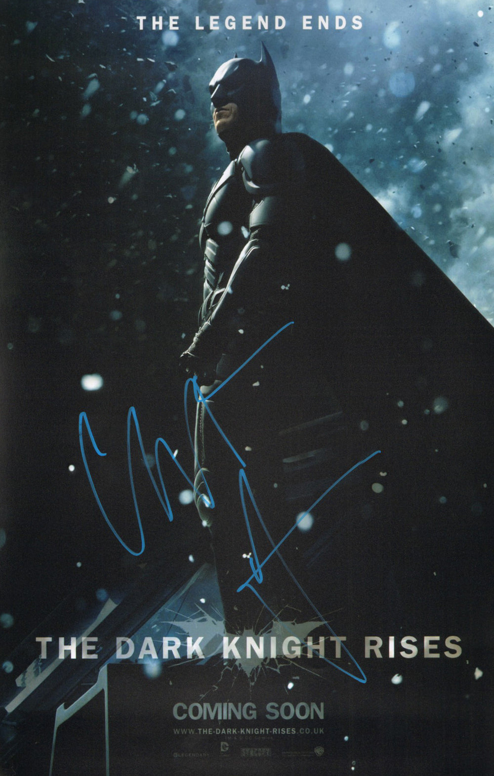 Christian Bale as Batman in The Dark Knight Rises Signed 11x17 Mini Poster