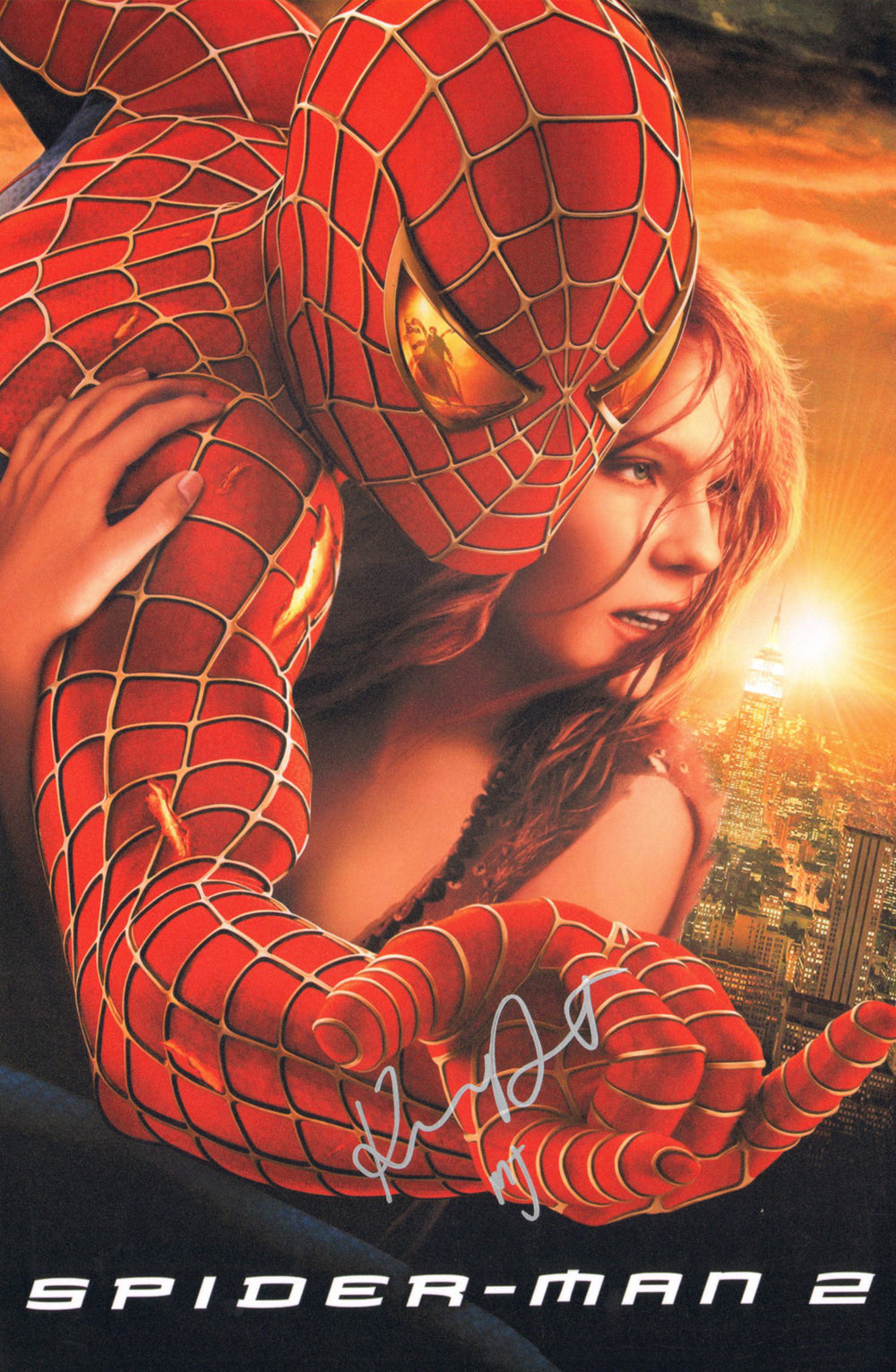 Kirsten Dunst as Mary Jane Watson in Spider-Man 2 Signed 12x18 Mini Poster with Character Name