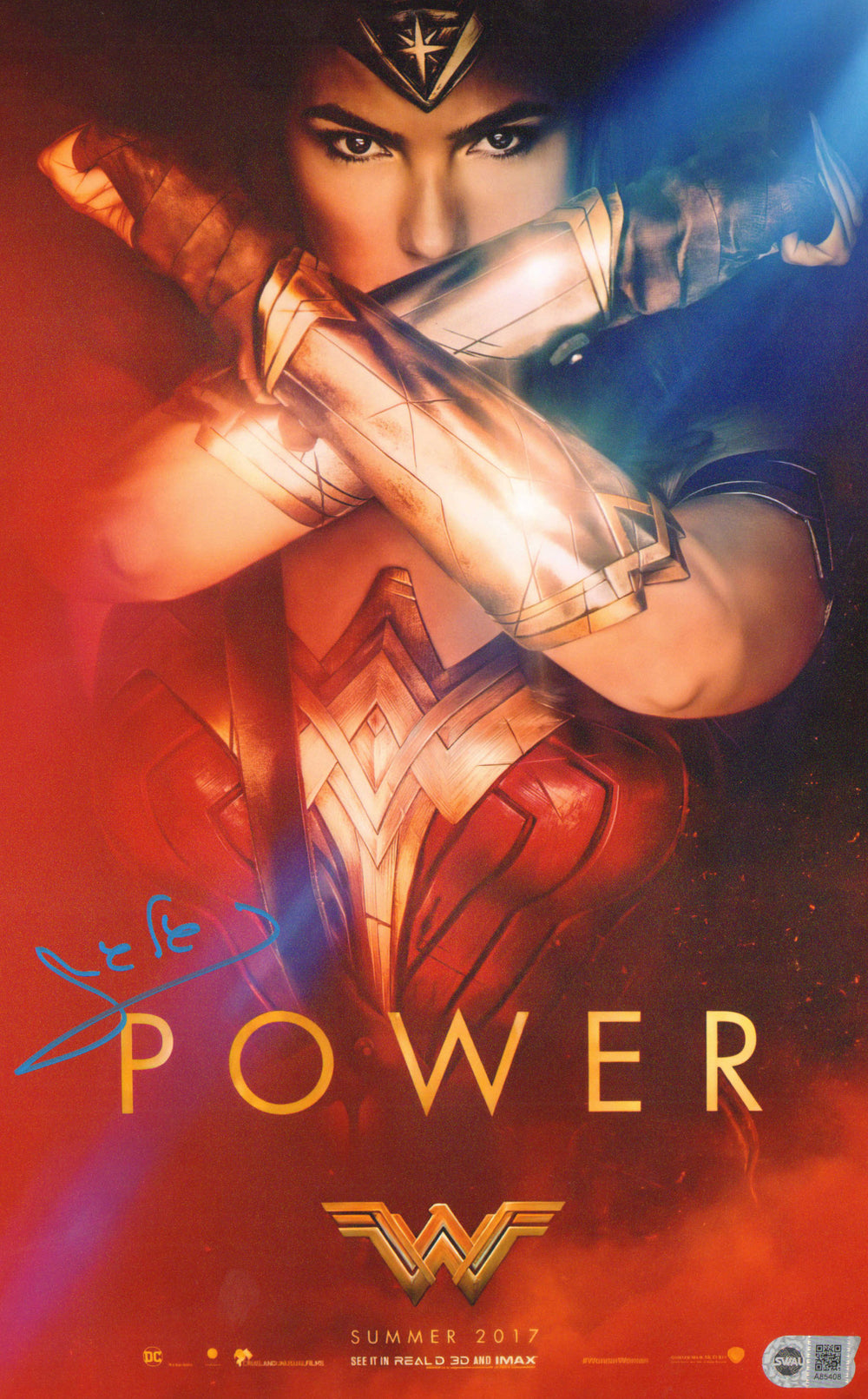 Gal Gadot as Wonder Woman in Wonder Woman (SWAU) Signed 11x17 Mini Poster