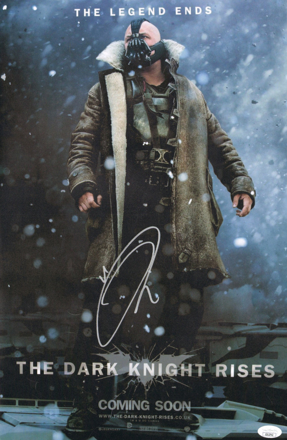 Tom Hardy as Bane is The Dark Knight Rises (JSA) Signed 12x18 Mini Poster