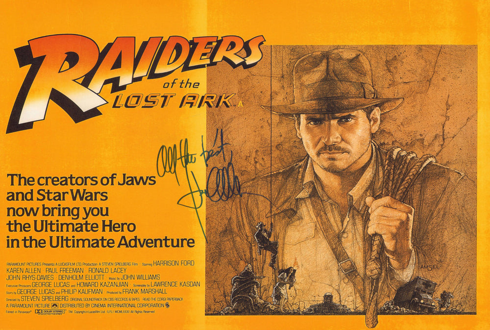 Karen Allen as Marion Ravenwood in Raiders of the Lost Ark Signed 12x18 Mini Poster