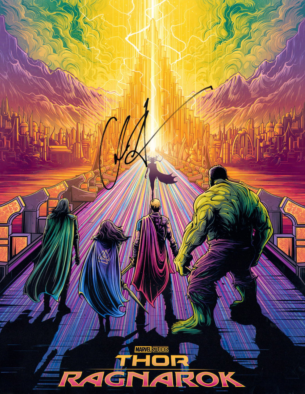 Chris Hemsworth as Thor in Thor: Ragnarok (SWAU) Signed 16x20 Mini Poster