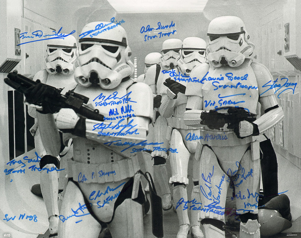 Star Wars: A New Hope 16x20 Photo Cast Signed by Alan Harris, Colin Skeaping, Quentin Pierre, & Others