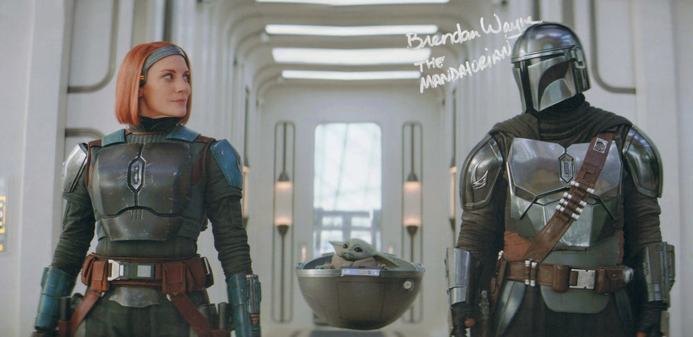 Brendan Wayne as the Mandalorian in Star Wars: The Mandalorian (SWAU) Signed 10x20 Photo with Character Name