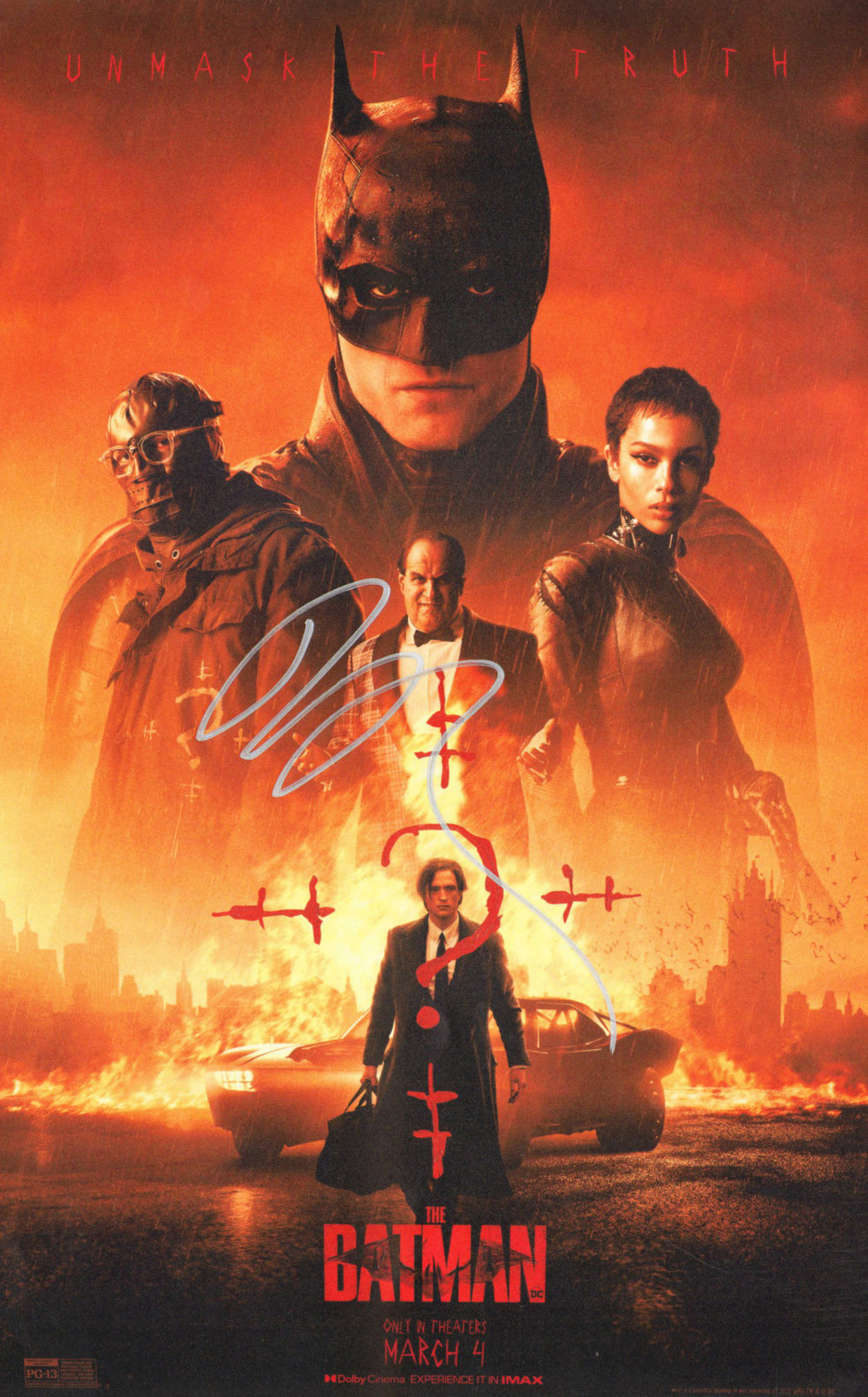 Robert Pattinson as Batman in The Batman Signed 12x18 Mini Poster