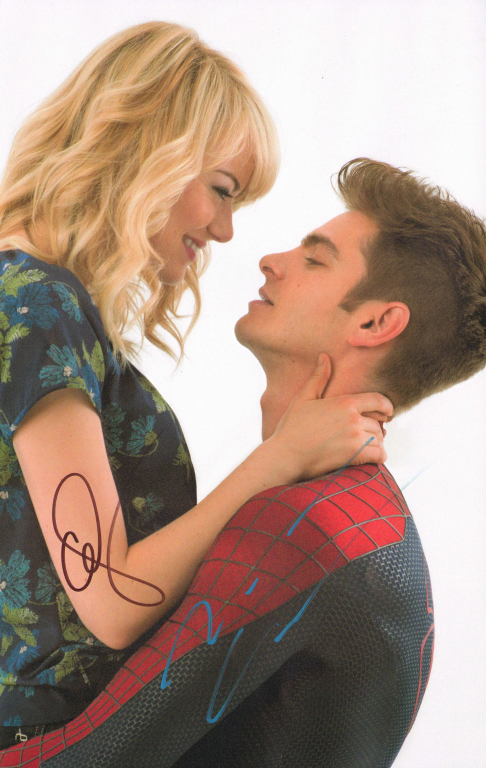 Andrew Garfield as Peter Parker & Emma Stone as Gwen Stacy in The Amazing Spider-Man Signed 11x17 Photo