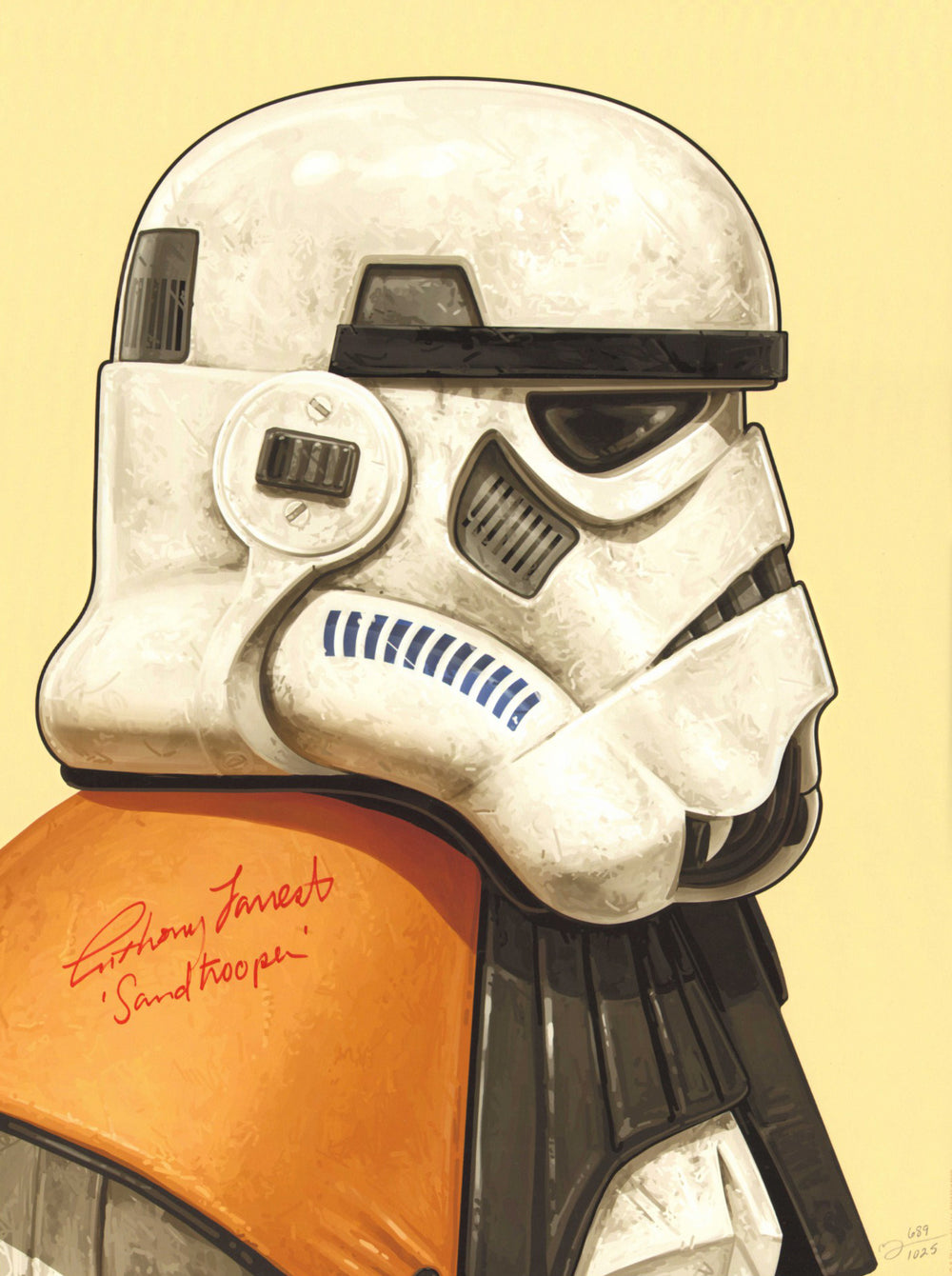 Anthony Forrest as Sandtrooper in Star Wars: A New Hope (Star Wars Topps Authentics) Signed 12x16 Art Print #689/1025 with Character Name