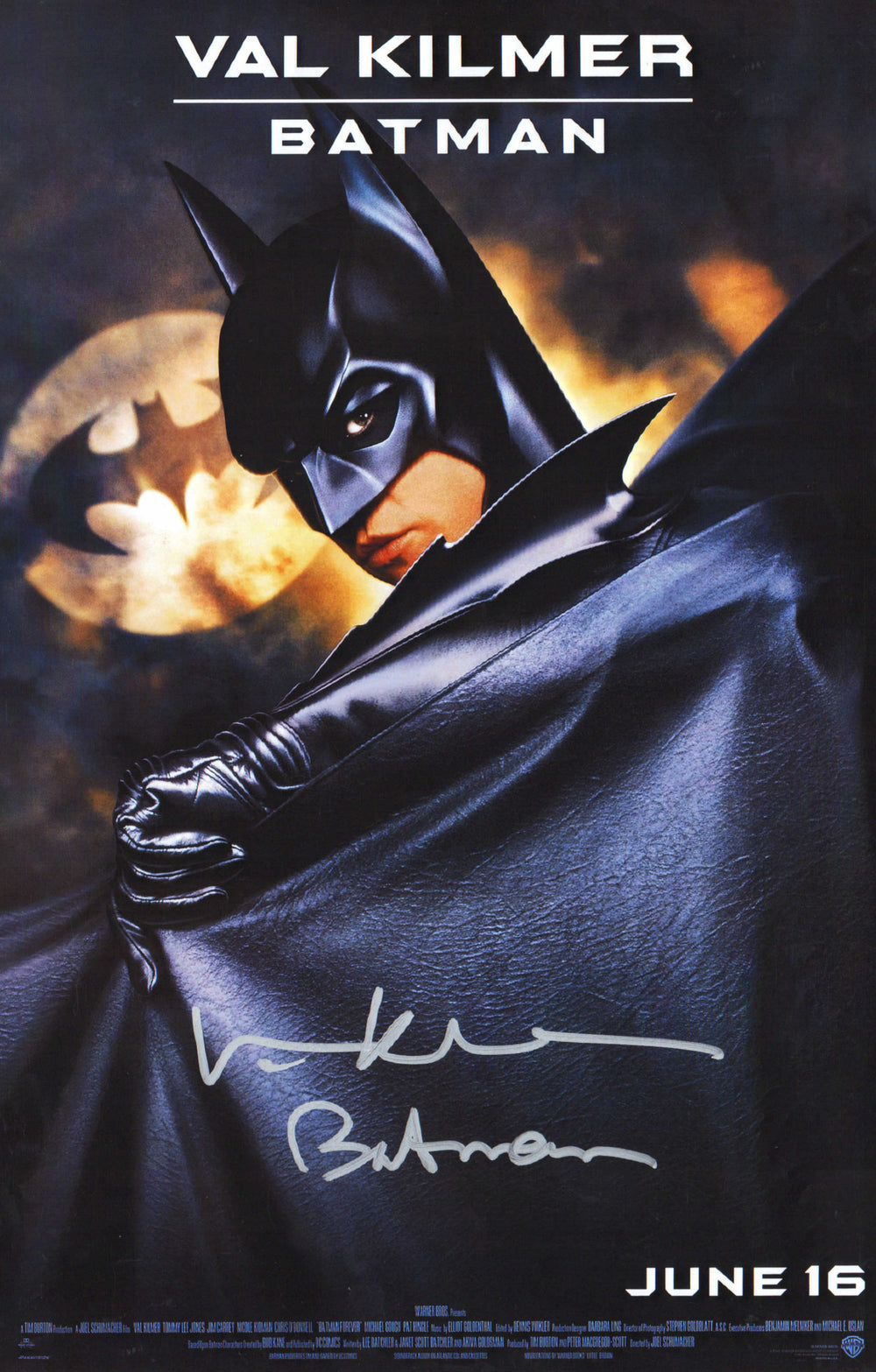 Val Kilmer as Batman in Batman Forever Signed 11x17 Mini Poster with Character Name