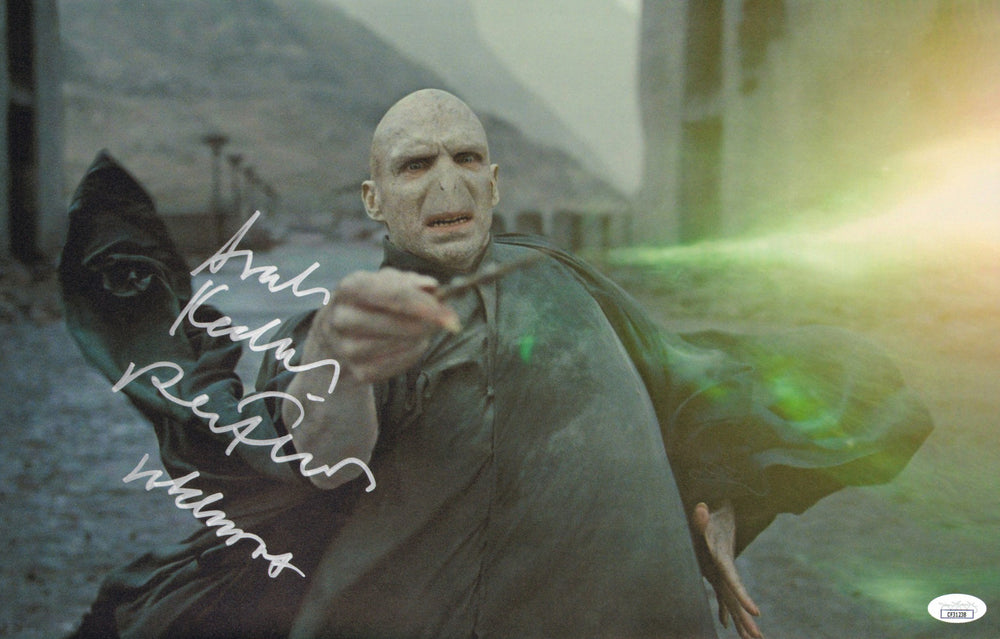 Ralph Fiennes as Lord Voldemort in Harry Potter & The Deathly Hallows Part 2 (JSA) Signed 11x17 Photo with Character Name & Quote